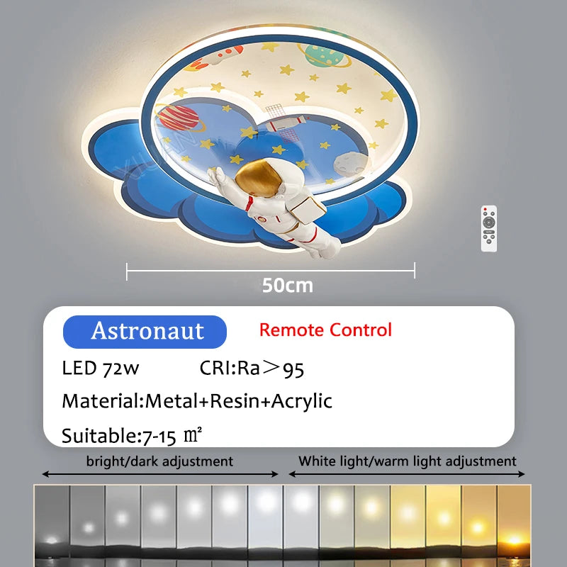 lustre d'intérieur pour enfant avec télécommande rocket lights boy - vue 8 sur 12