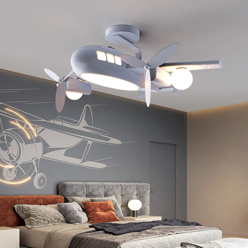 plafonnier moderne avec télécommande pour chambre d'enfant style nordique - vue 3 sur 10