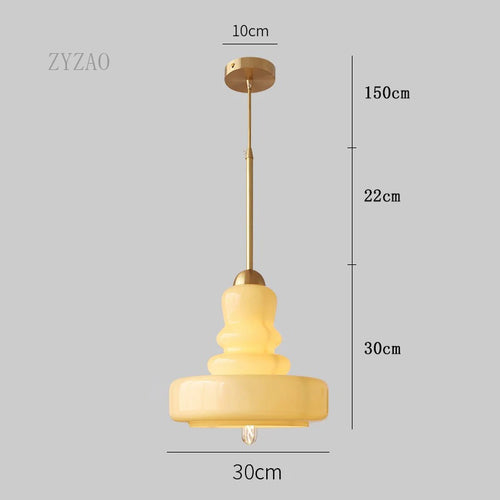 suspension rétro nordique bauhaus en verre gourde pour éclairage - vue 9 sur 9