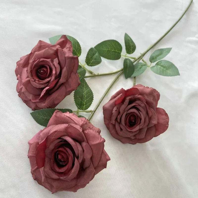 fleurs artificielles en velours roses décoratives pour intérieur - vue 7 sur 14
