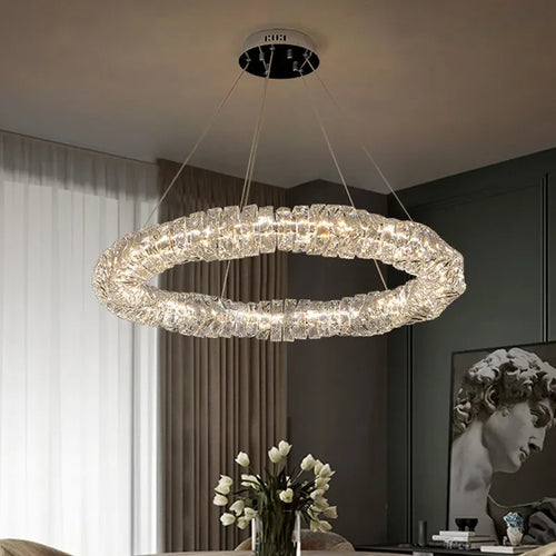 lustre cristal moderne avec télécommande dimmable pour restaurant - vue 2 sur 22