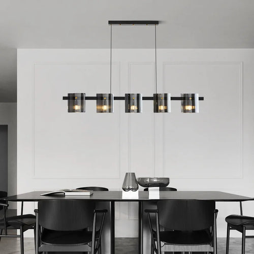 lustre moderne en verre fumé pour une décoration élégante - vue 6 sur 16