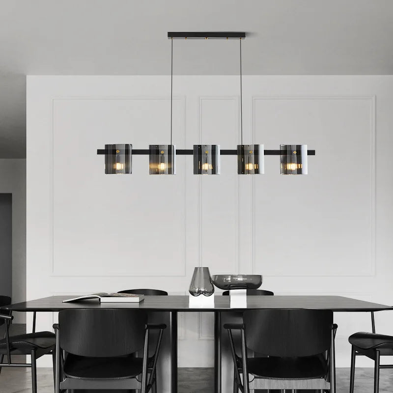 lustre moderne en verre fumé pour une décoration élégante - vue 6 sur 16