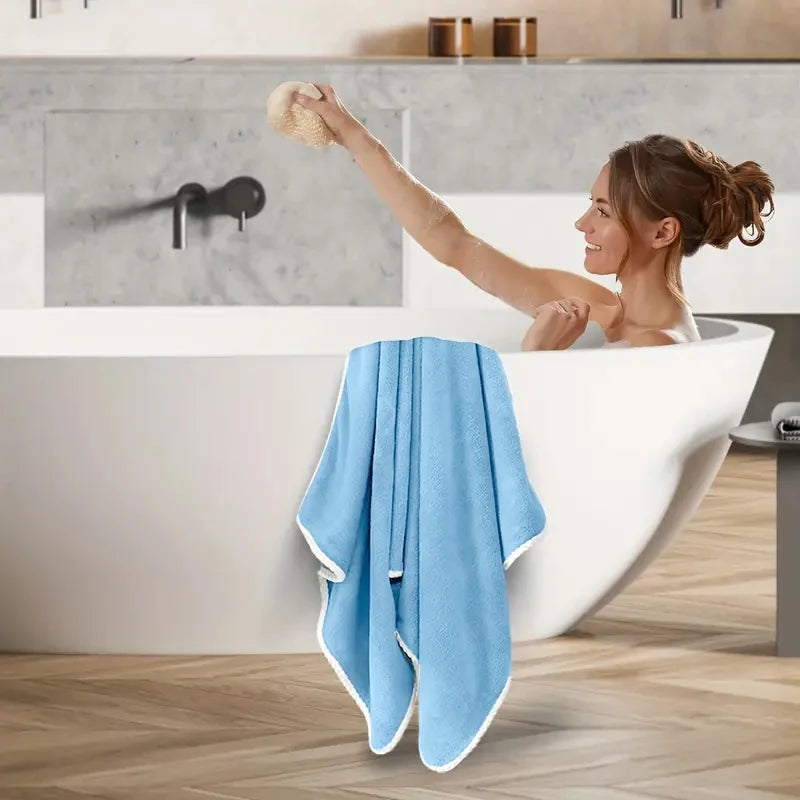 serviette de bain polaire corail grande taille rapide - vue 7 sur 7