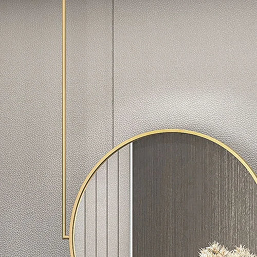 miroir mural rond en métal doré accessoire décoratif élégant - vue 6 sur 6