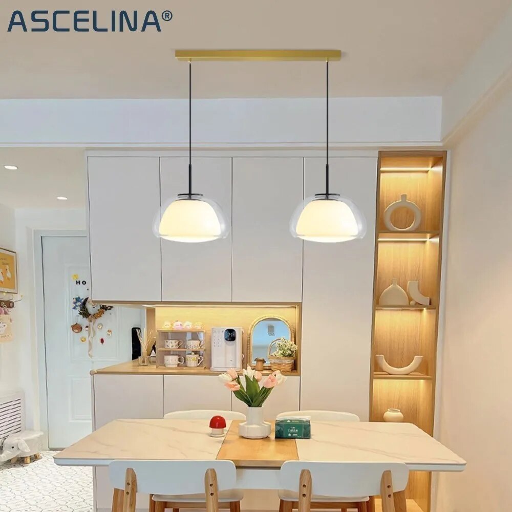lustre verre moderne luxe décor maison luminaire - vue 3 sur 18