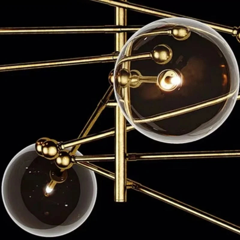 lustre à led en verre pour intérieur moderne décoratif - vue 5 sur 8