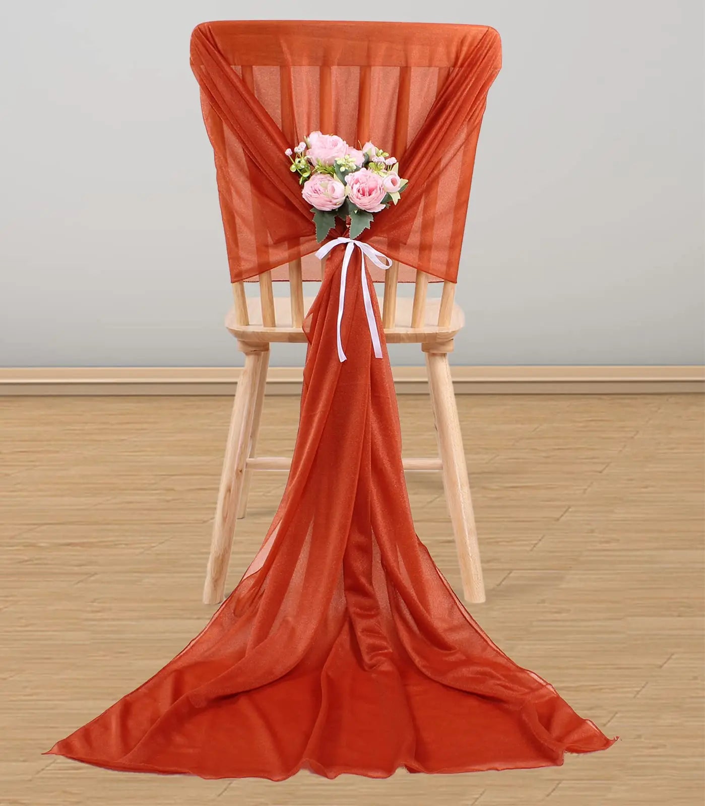 Chemin de table mousseline bohème transparent couleur mariage - vue 7 sur 7