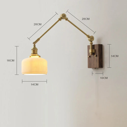 iwhd Applique murale led pivotante en cuivre avec interrupteur à chaîne - vue 22 sur 23