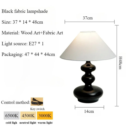 lampes de table modernes en bois et tissu pour décoration intérieure - vue 14 sur 15