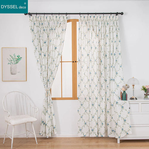 Rideau voile transparent motif floral style moderne salon - vue 2 sur 8