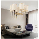 Lustre design luxe Cuivre avec abat-jour style américain