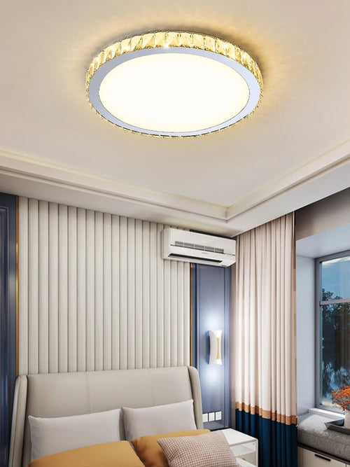 plafonnier en cristal moderne luxe éclairage rond pour intérieur - vue 5 sur 18