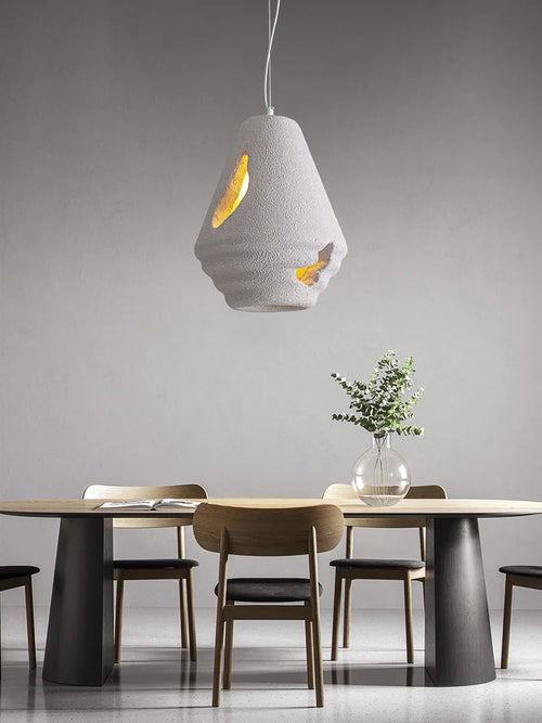 suspension lampe art moderne créatif nordique wabi sabi éclairage décoration - vue 3 sur 12