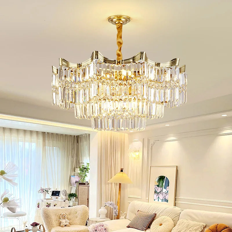 lustre moderne en cristal pour un éclairage luxueux - vue 5 sur 10