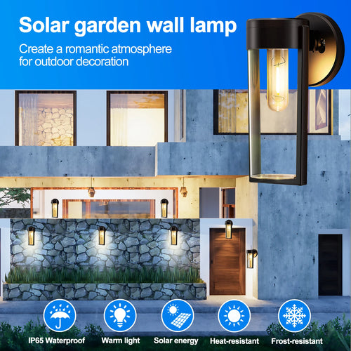 Applique murale LED lumières solaires clôture extérieure lampes de jardin solaires lumières de pont décor étanche solaire arrière-cour jardin Patio cour porche déco - vue 4 sur 7