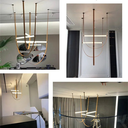 suspension tube de verre led créative minimaliste postmoderne - vue 5 sur 14