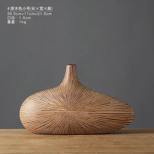 vase en résine moderne pour fleurs séchées décoration artisanale - vue 8 sur 9