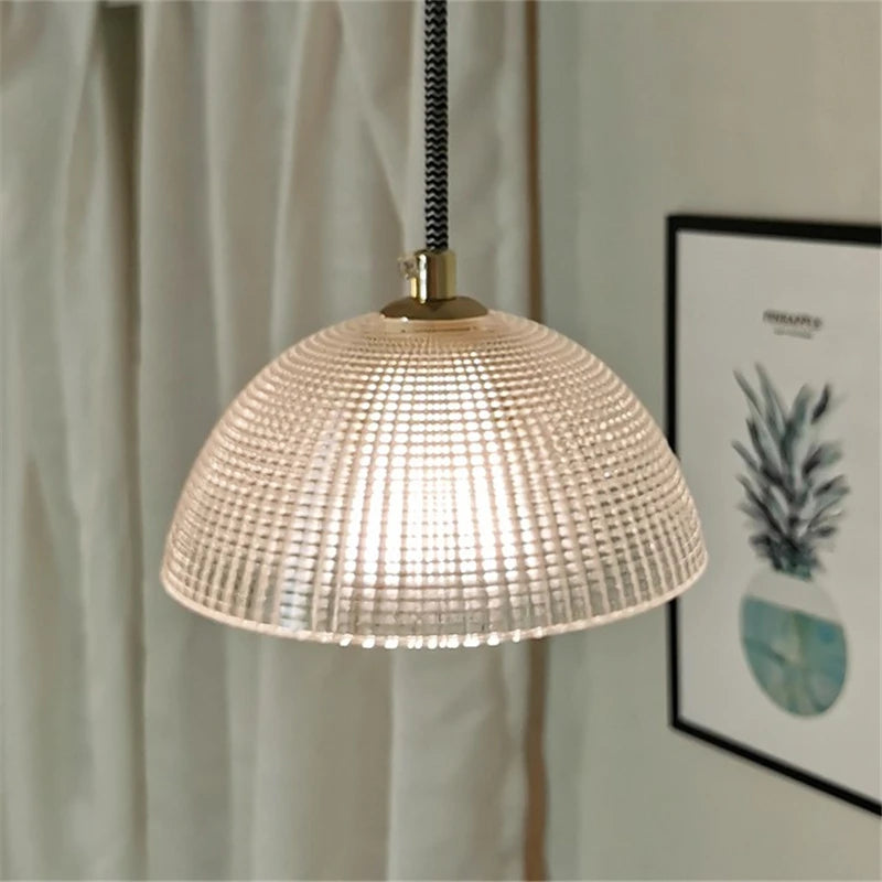 lustre moderne en verre style nordique soucoupe volante led - vue 4 sur 10