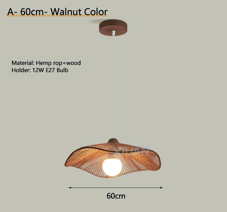 lustre suspendu wabi-sabi en corde de chanvre - vue 14 sur 24