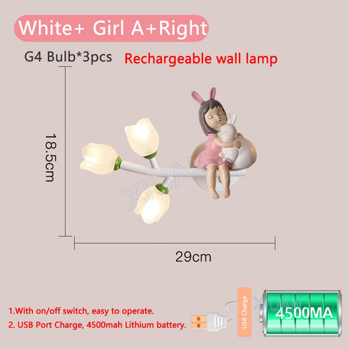 applique murale rechargeable en résine pour chambre d'enfant décorative - vue 15 sur 22