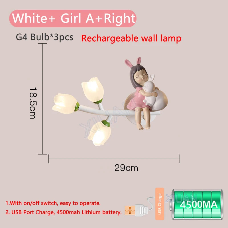 applique murale rechargeable en résine pour chambre d'enfant décorative - vue 14 sur 22