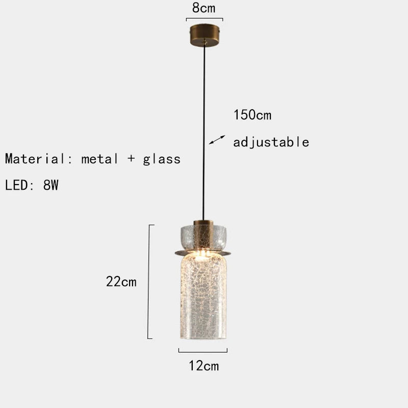 suspension créative en verre pour éclairage intérieur réglable - vue 12 sur 12