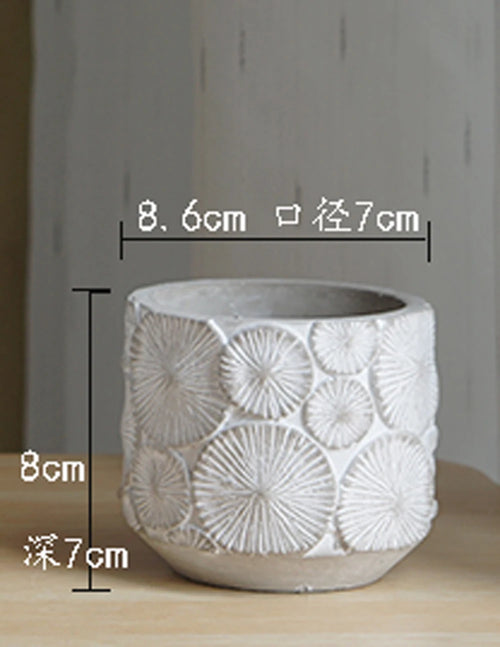 moule silicone pot fleurs béton motif vintage grand format - vue 12 sur 15