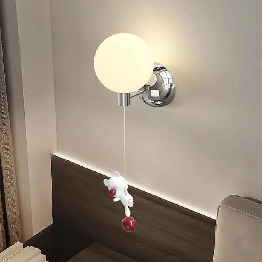 applique murale ours et lune en métal pour décoration intérieure - vue 2 sur 9