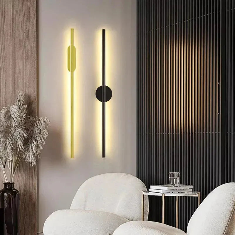 Une paire applique murale LED lampe moderne or applique murale LED applique salon décor à la maison applique murale pour escalier couloir 60/100 cm 2 pièces - vue 4 sur 10