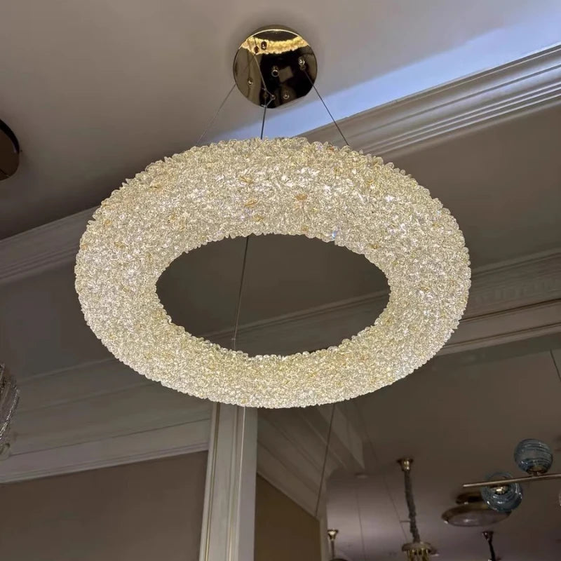 lustre en cristal k9 design élégant pour éclairage moderne - vue 4 sur 13