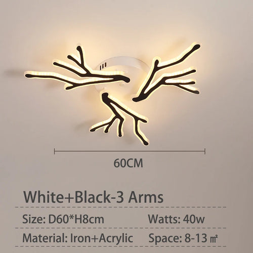 lustre créatif en forme de branche moderne en fer pour décoration intérieure - vue 11 sur 16