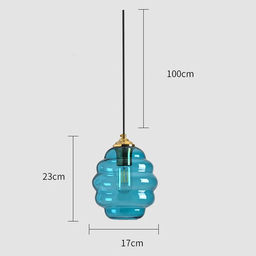 suspension moderne en verre teinté pour décoration intérieure - vue 12 sur 24