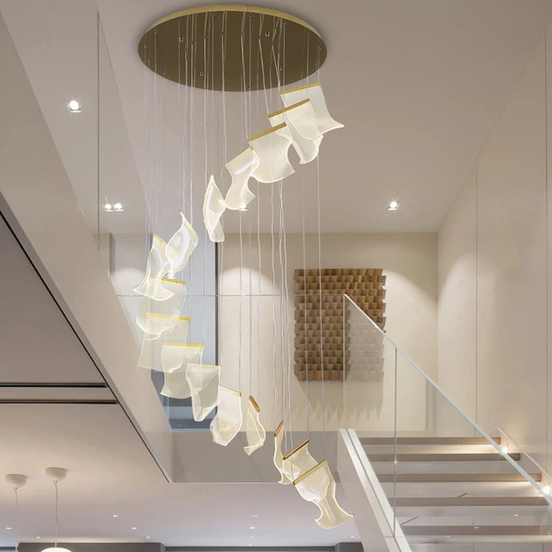 Nordic Modern Luxury Attic Chandelier Living Room Dining Room Dining Table Chandelier Hotel Lobby Staircase Hanging Chandelier - vue 5 sur 12