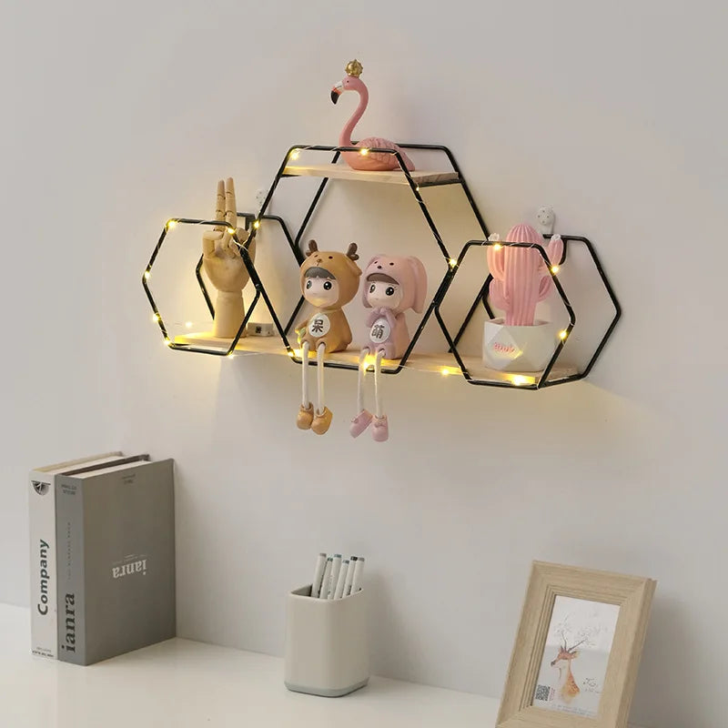 etagère murale créative en fer pour rangement cosmétiques suspendu - vue 5 sur 11