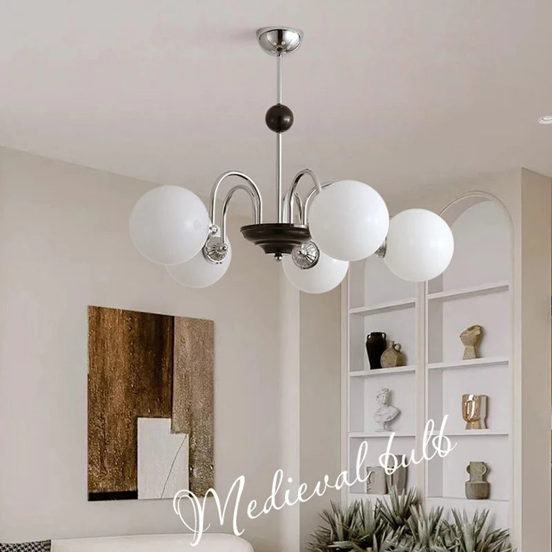 lustre nordique moderne en chrome avec éclairage led - vue 3 sur 18
