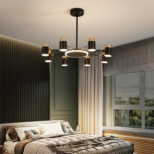 lustre led rotatif en métal pour éclairage de restaurant - vue 4 sur 11