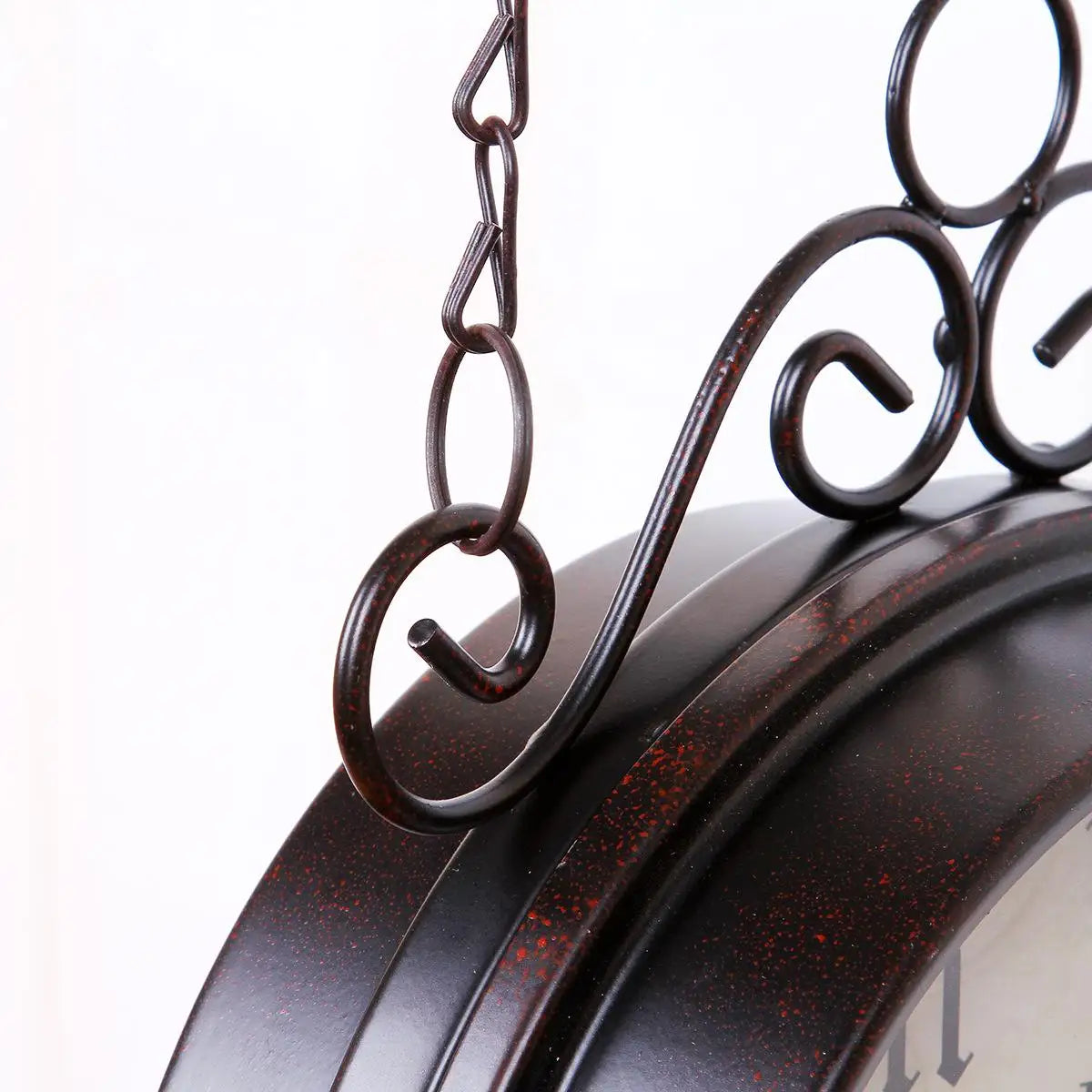 horloge murale ronde double face oiseaux et rose - vue 6 sur 6