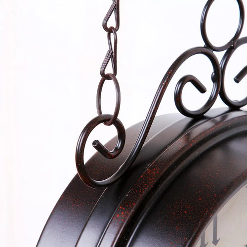 horloge murale ronde double face oiseaux et rose - vue 6 sur 6