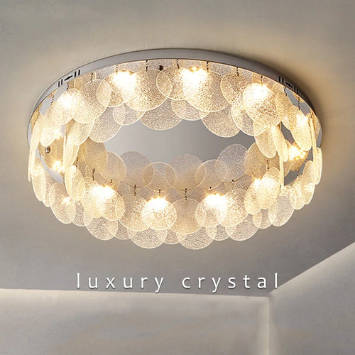plafonnier led rond en verre pour décoration intérieure - vue 5 sur 11