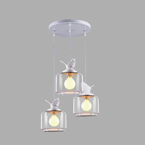 Suspension moderne créatif oiseau led en verre