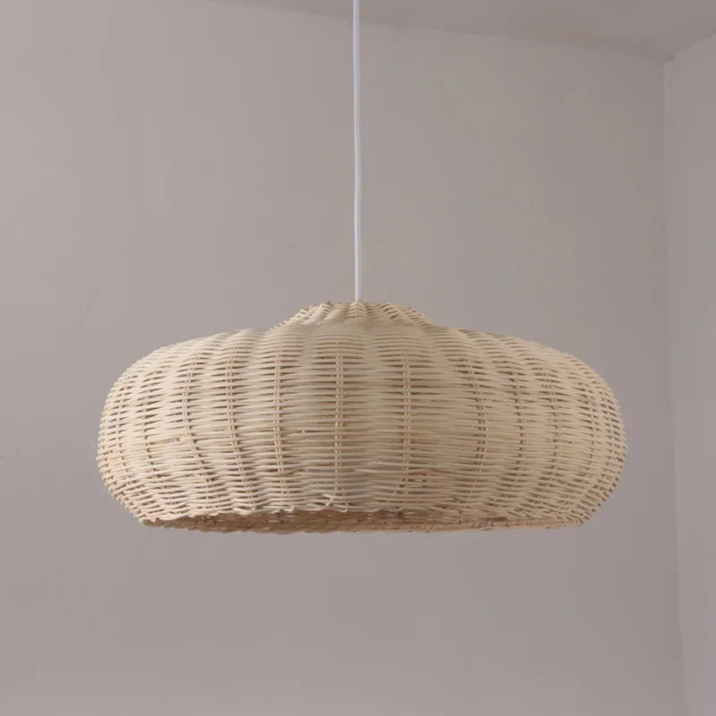 suspension vintage en rotin style chinois fait main pour café et restaurant - vue 4 sur 15