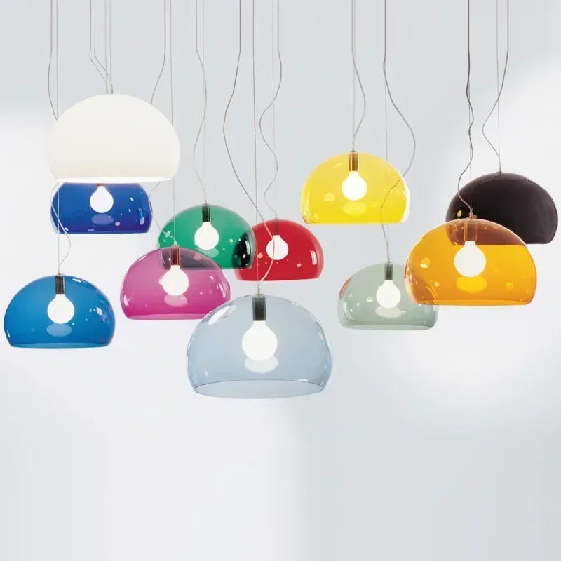 Italian Designer Dome Pendant Lamp Colorful Acrylic Chandelier Ceiling Suspenion Hanging Light with E27 Bulb - vue 1 sur 19