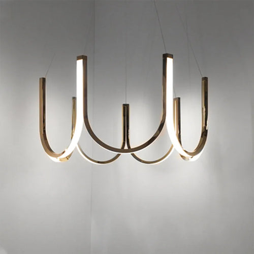 suspension lumières led en forme de u nordique créatif postmoderne - vue 5 sur 13