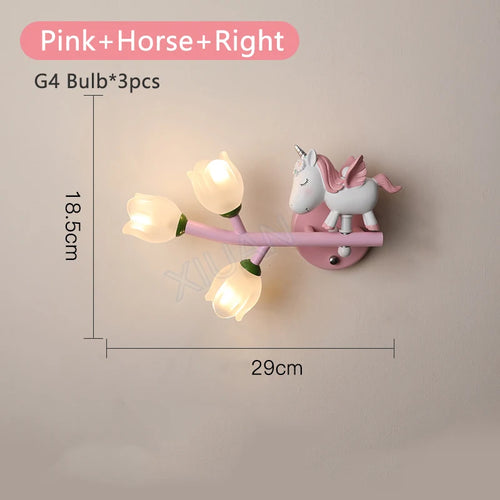 applique murale fille lapin g4 led fleur - vue 21 sur 22