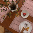 Chemin de table brodé style français franges déco