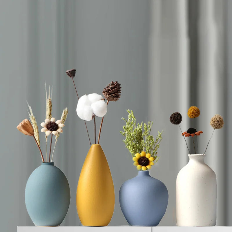 vase en céramique pour fleurs sèches décoration nordique créative - vue 1 sur 10