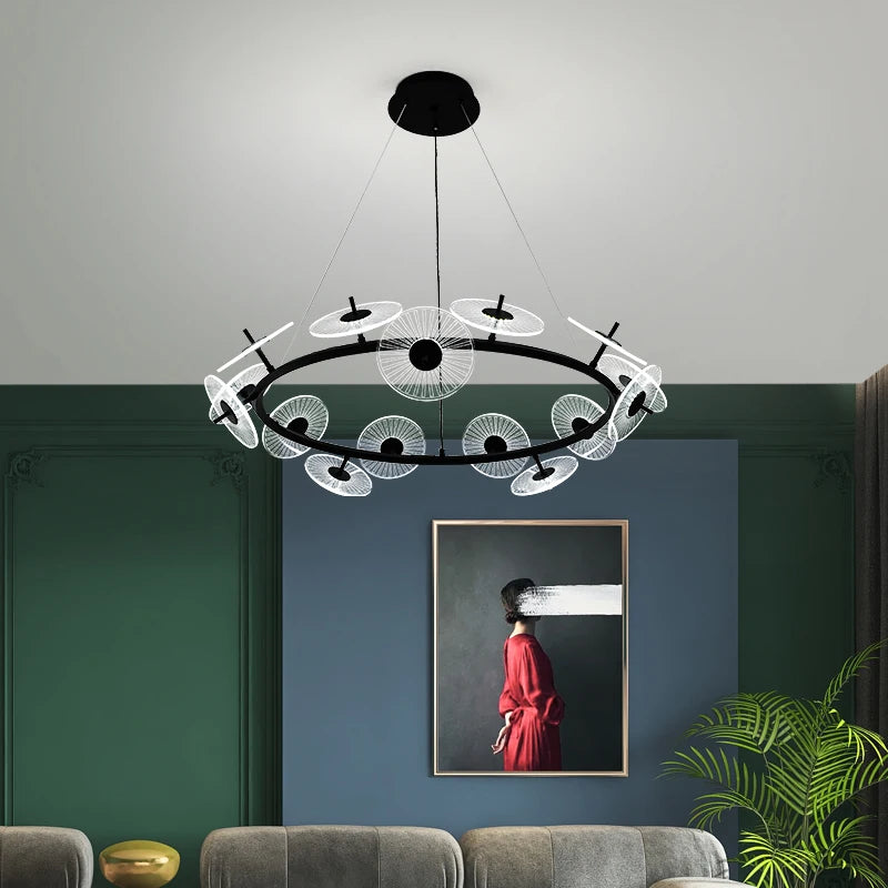 lustre moderne pour éclairage intérieur design élégant - vue 5 sur 12