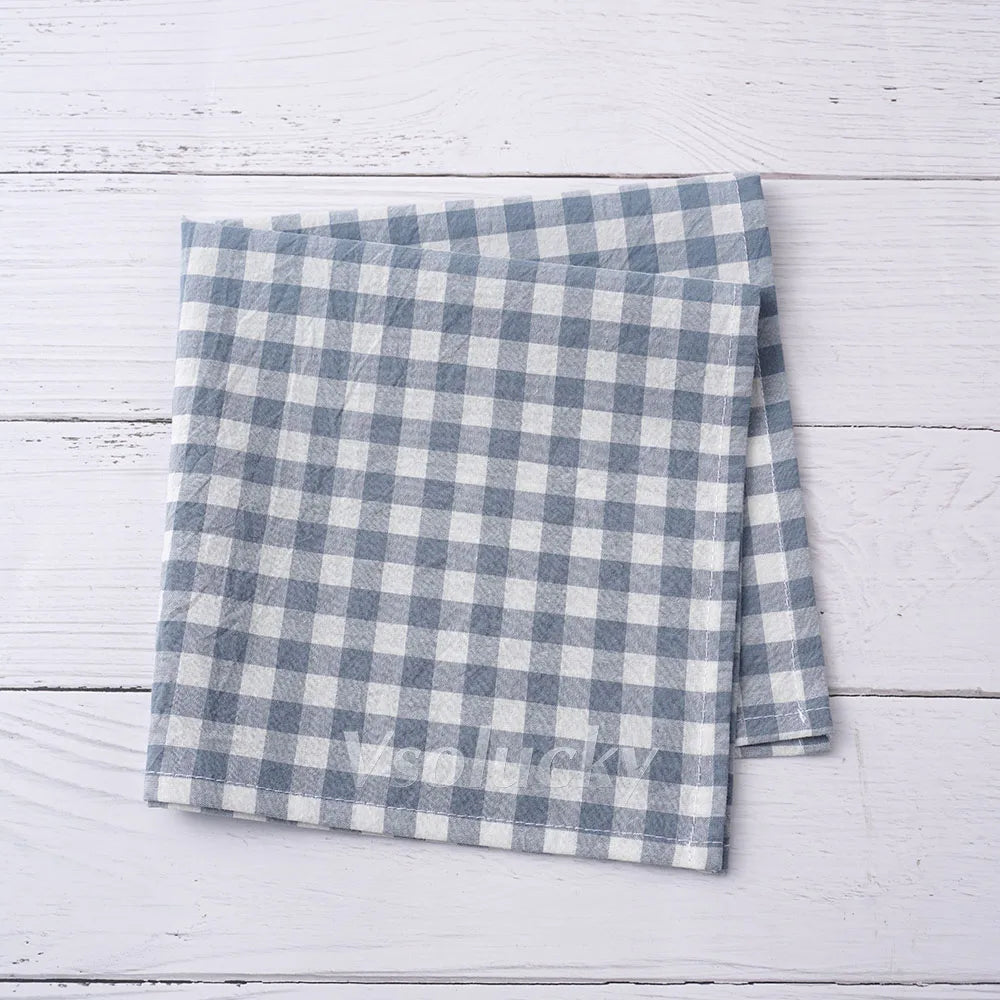 Serviette de table vichy coton style champêtre réutilisable