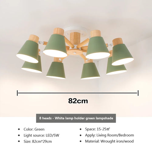 lustre nordique en bois massif éclairage moderne pour hôtel et restaurant - vue 11 sur 20